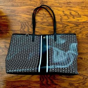Tory Burch large tote black and white